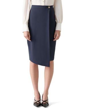 LK Bennett Audrey Faux Wrap Pencil Skirt - Blue