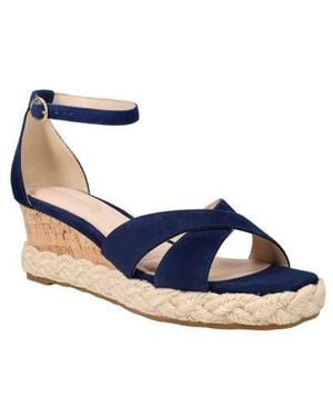 Pelle Moda Pippen Ankle Strap Wedge Slide Sandal - Blue