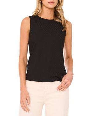Halogen® Diagonal Stripe Knit Tank - Black