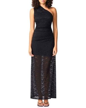 Elliatt Armelle Lace One-Shoulder Gown - Black