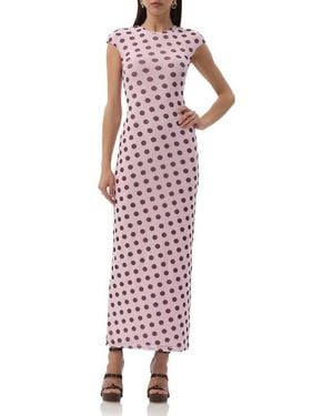 AFRM Cody Mesh Maxi Dress - Red