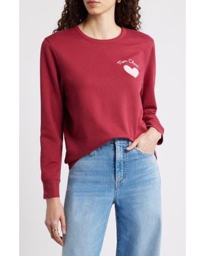 Caslon Mon Cheri Chenille Embroidered Sweatshirt