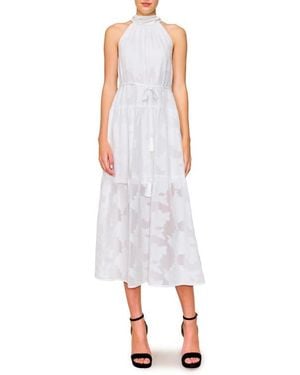 MELLODAY Jacquard Midi Sundress - White