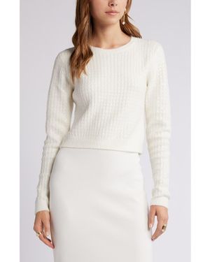 Open Edit Sequin Crewneck Sweater - White