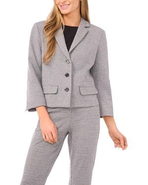 Halogen® Houndstooth Crop Blazer - Gray