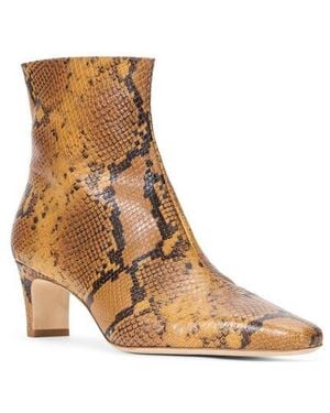 STAUD Wally Snakeskin Embossed Bootie - Brown