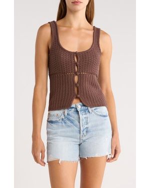 PacSun Mandy Open Stitch Knit Tank - Blue