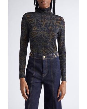 Ulla Johnson Aurelia Funnel Neck Jersey Top - Blue