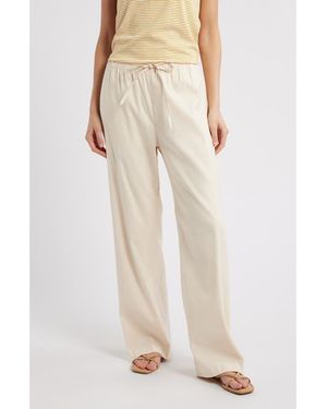 Rag & Bone Logan Drawstring Linen Blend Pants - Natural