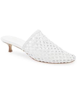 Le Monde Beryl Woven Kitten Heel Mule - White