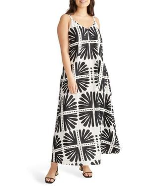 UNIVERSAL STANDARD Kite Linen Blend Maxi Dress - White