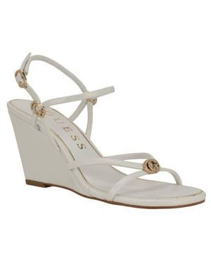 Guess Devve Slingback Wedge Sandal - White