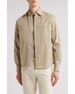 BOSS Owen Cotton Twill Button-Up Shirt Jacket - Natural
