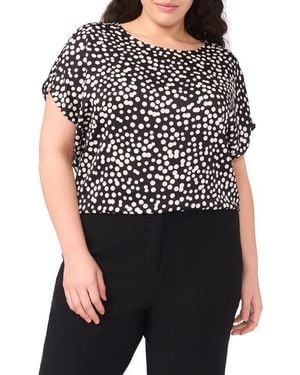 Halogen® Polka Dot Crepe Top - Black