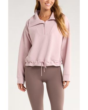 Zella Kickback Ottoman Half Zip Pullover - Pink