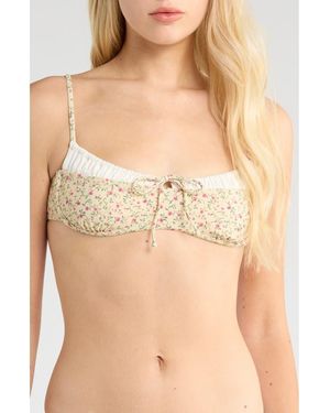 PacSun Camelia Floral Bikini Top - Natural