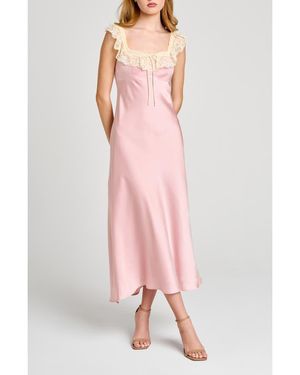 Wayf Ella Lace Trim Slipdress - Pink