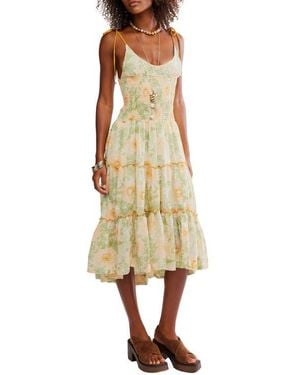 beige dresser ikea Farm Rio White Floral Print Beaded Straps Maxi Dress - BOPF