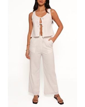 Petal & Pup Rhaena Cotton Sleeveless Top & Wide Leg Pants Set - Natural