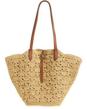 Sam Edelman Layla Floral Raffia Tote Bag - Metallic