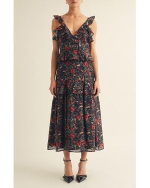 Arose Studio Forever Print Sleeveless Maxi Dress - Black