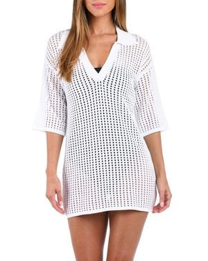 Sunshine 79 Resort Open Stitch Cover-Up Tunic - White