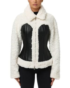 Naked Wardrobe High Pile Fleece Jacket - Black