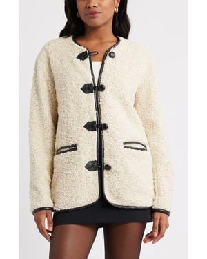 Open Edit Faux Shearling Jacket - Natural
