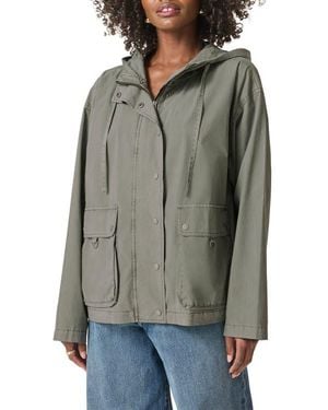 Splendid Serenity Hooded Cotton Utility Jacket - Gray