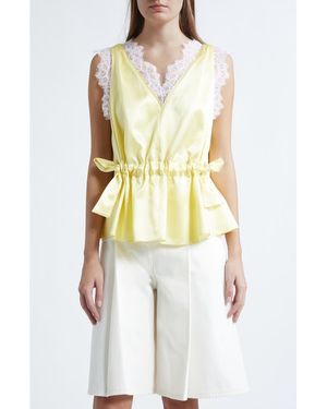 3.1 Phillip Lim Satin Lace Top - Yellow