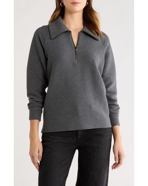 Caslon Ottoman Half Zip Pullover - Gray