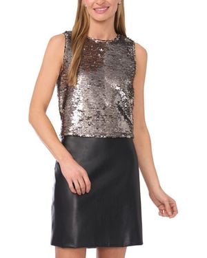 Halogen® Sequin Shell Top - Gray
