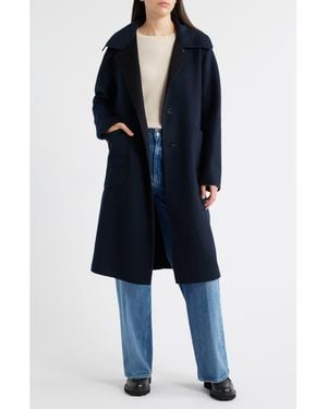 Bernardo Brushed Double Face Overcoat - Blue