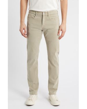 FRAME L'Homme Slim Fit Five-Pocket Twill Pants - Natural