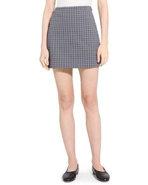 Theory Simple Knit A-Line Miniskirt - Blue