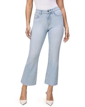 WARP+WEFT Psp Raw Hem High Waist Crop Bootcut Jeans - Blue