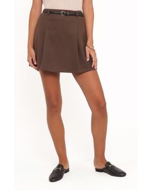 Petal & Pup Cassia Belted Miniskirt - Brown