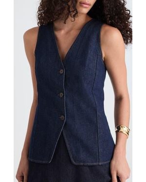 Madewell Denim Cutaway Vest - Blue