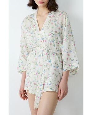 Etam Prati Deshabille Short Robe - Gray