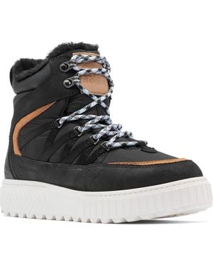 Sorel One Ave Trek Faux Fur Trim Waterproof Sneaker Boot - Black
