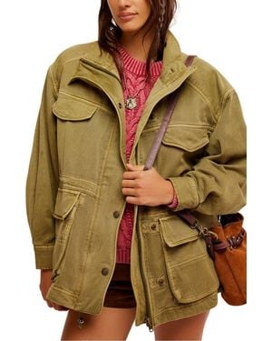 Free People Arya Cotton Twill Utility Jacket - Green