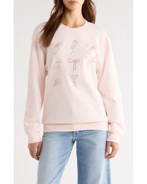 GOLDEN HOUR Embroidered Fleece Sweatshirt - White