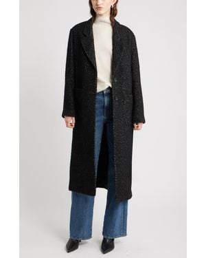 Nordstrom Belted Textured Trench Coat - Black