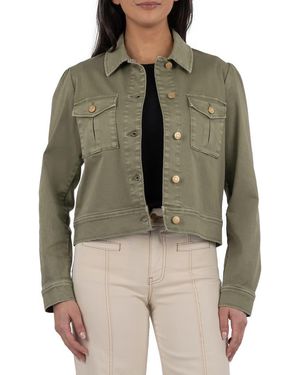 Kut From The Kloth Jocelyn Denim Trucker Jacket - Green