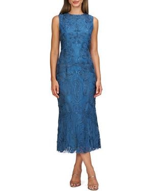 JS Collections Meli Soutache Cocktail Midi Dress - Blue