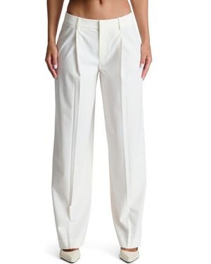 Naked Wardrobe Relaxed Fit Wide Leg Pants - White
