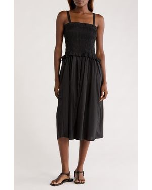 MELLODAY Smocked Midi Dress - Black