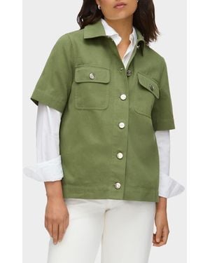 ALIGNE Laurel Organic Cotton Twill Button-Up Shirt - Green