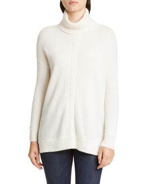 Misook Turtleneck Cashmere Sweater - White