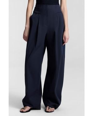 A.L.C. Elliot Hollywood Waist Stretch Cotton Pants - Blue